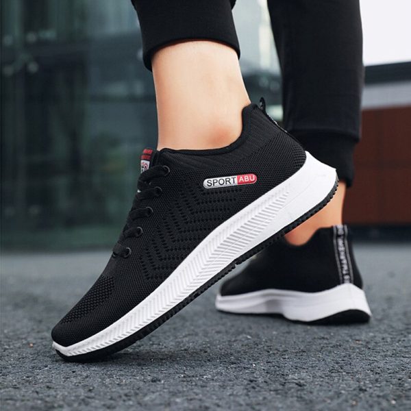 Sepatu Bersirkulasi 2022 untuk Pria Sepatu Kasual Ringan Jaring Sneakers Berenda Flat Lembut Nyaman Pria Zapatillas Hombre - Image 3