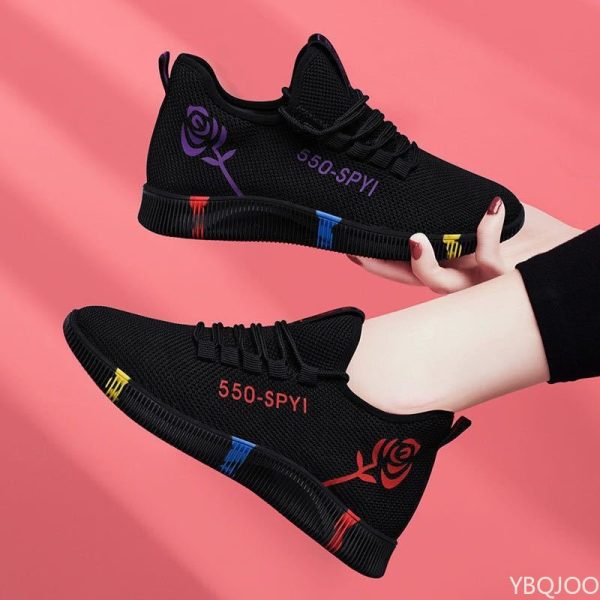 Sepatu untuk Wanita Sepatu Tenis Luar Ruangan Kasual Olahraga Sneakers Ringan Antiselip Bersirkulasi Sepatu Jalan Kaki Lembut Zapatillas Mujer - Image 4