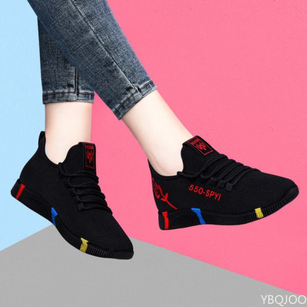 Sepatu untuk Wanita Sepatu Tenis Luar Ruangan Kasual Olahraga Sneakers Ringan Antiselip Bersirkulasi Sepatu Jalan Kaki Lembut Zapatillas Mujer