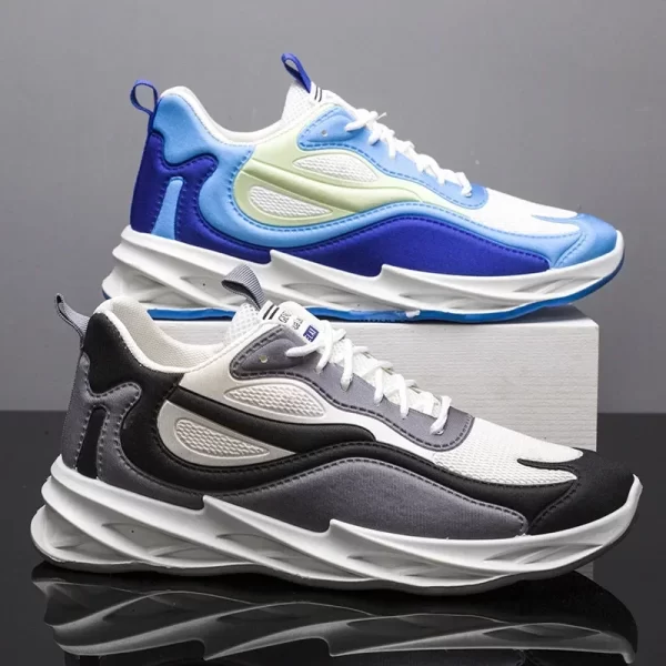 New Trendy Men's Sports Shoes Cushion Running Sneakers Outdoor Leisure Walking Jogging Trainers Soft Sole Breathable Footwear - Image 2