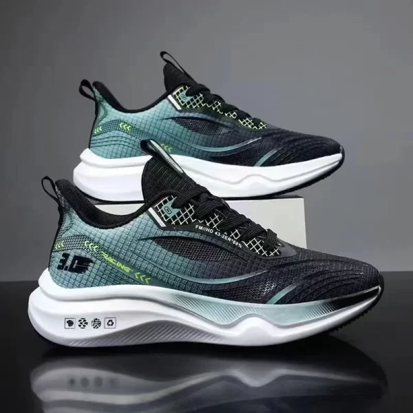 2024 Spring and Summer New Flying Woven Shoes Trendy Casual Fashion Lightweight Exercise Running Shoes Men's Soft Bottom Shoes - Image 3