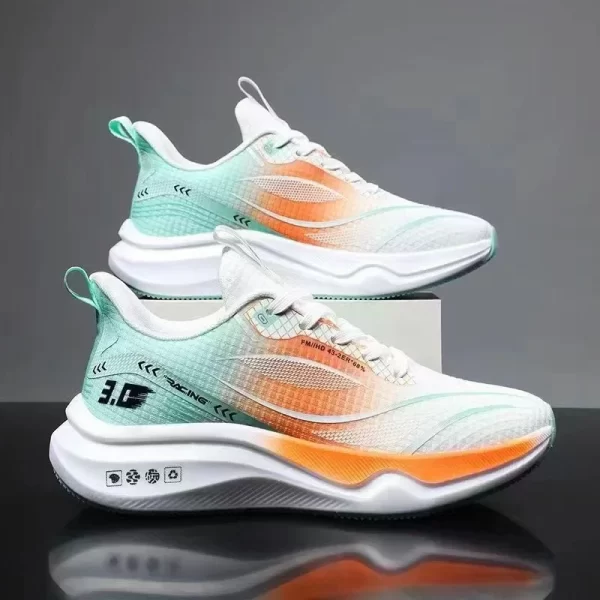 2024 Spring and Summer New Flying Woven Shoes Trendy Casual Fashion Lightweight Exercise Running Shoes Men's Soft Bottom Shoes - Image 2