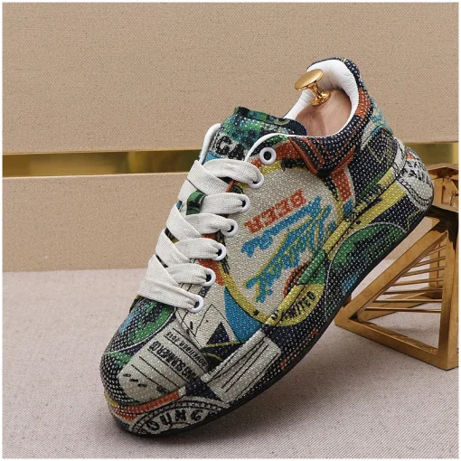 New Luxury Rhinestone Designer Men's Shoes Punk Sneakers Hip Hop Male Casual Platform Shoes Shiny Flats Zapatillas Hombre - Image 4