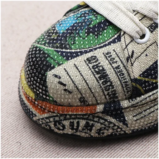 New Luxury Rhinestone Designer Men's Shoes Punk Sneakers Hip Hop Male Casual Platform Shoes Shiny Flats Zapatillas Hombre - Image 5