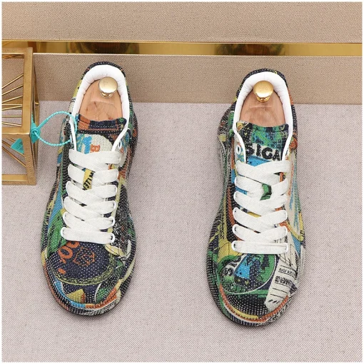New Luxury Rhinestone Designer Men's Shoes Punk Sneakers Hip Hop Male Casual Platform Shoes Shiny Flats Zapatillas Hombre - Image 3
