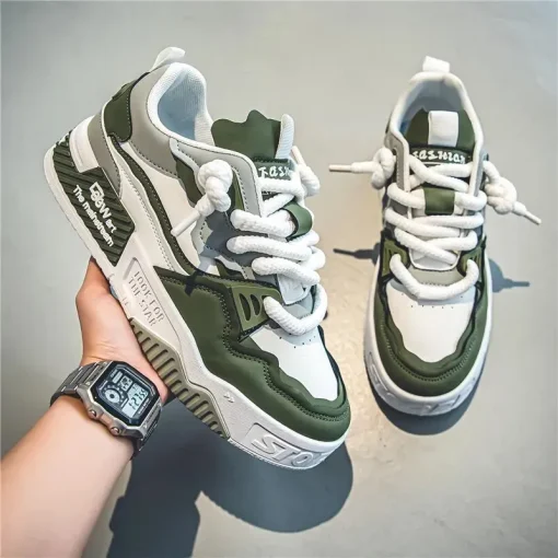 Men's Trendy Skate Shoes, Comfy Non Slip Casual Lace Up Sneakers For Men's Outdoor Activities - Image 5