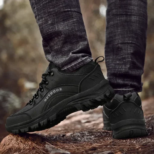 Hot Sale Fashion Balck Work Shoes Trainers Men Non-slip Men's Outdoor Shoes Plus Size 49 Hiking Shoes Zapatillas Trekking Hombre - Image 2