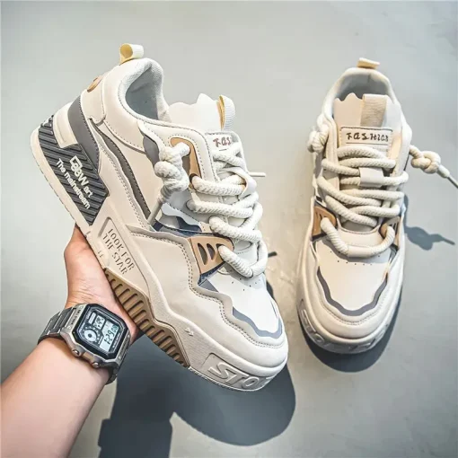 Men's Trendy Skate Shoes, Comfy Non Slip Casual Lace Up Sneakers For Men's Outdoor Activities - Image 6