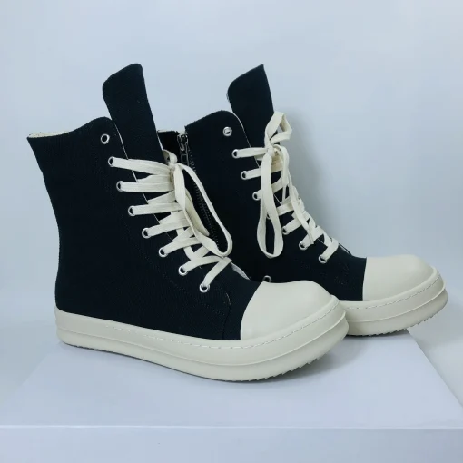 Owen Seak Men High Top Shoes Casual Women Canvas Sneakers Lace Up Zip Luxury Autumn Flats Outdoor Designer Walking Shoes - Image 2