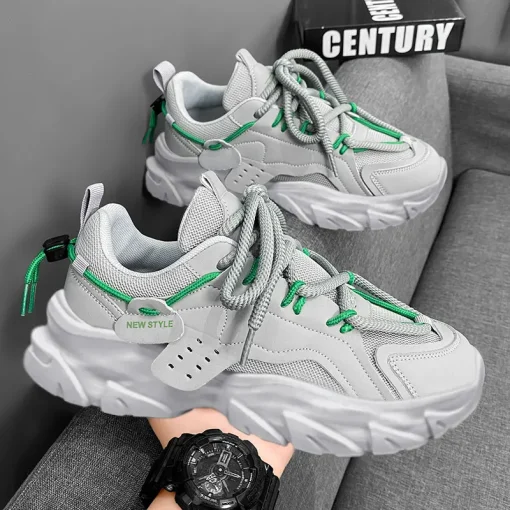 Men's Shoe Breathable Thick Soled Casual Sneakers Outdoor Running Four Seasons New Tennis Men Soft Soles Comfort Male Sneakers - Image 2